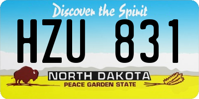 ND license plate HZU831