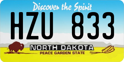 ND license plate HZU833