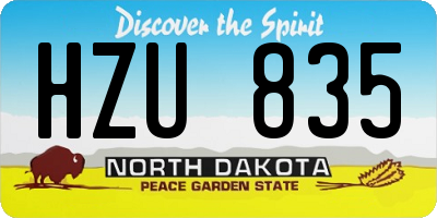 ND license plate HZU835