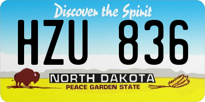 ND license plate HZU836