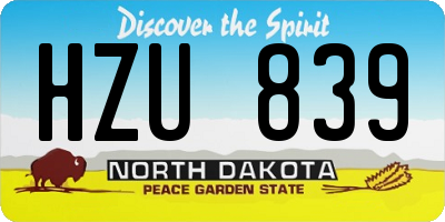 ND license plate HZU839