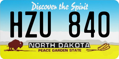 ND license plate HZU840