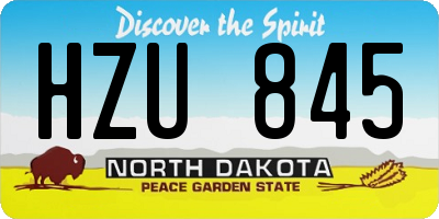 ND license plate HZU845
