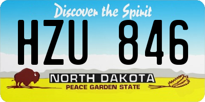 ND license plate HZU846