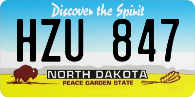 ND license plate HZU847