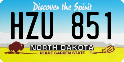 ND license plate HZU851