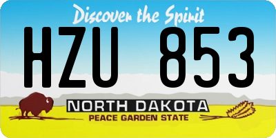 ND license plate HZU853