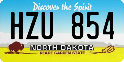 ND license plate HZU854