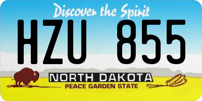 ND license plate HZU855