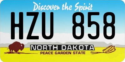 ND license plate HZU858