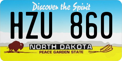 ND license plate HZU860