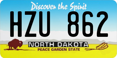 ND license plate HZU862