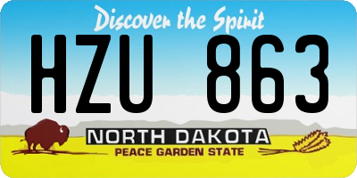 ND license plate HZU863