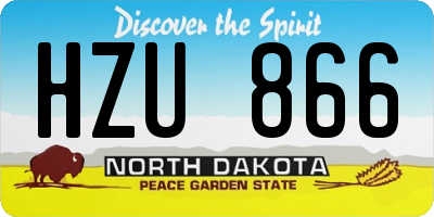 ND license plate HZU866