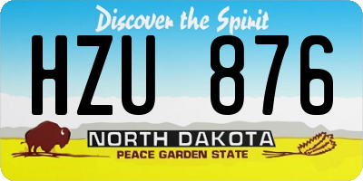 ND license plate HZU876