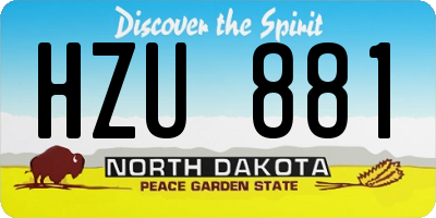 ND license plate HZU881