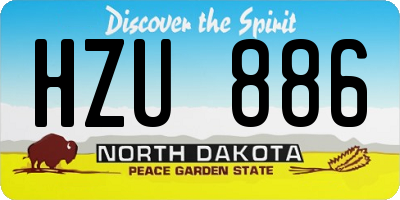 ND license plate HZU886