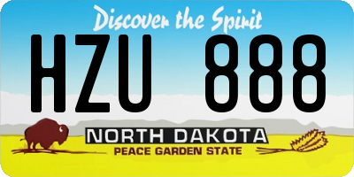 ND license plate HZU888