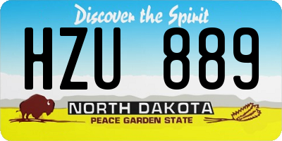 ND license plate HZU889