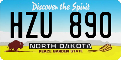 ND license plate HZU890