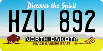 ND license plate HZU892