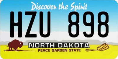 ND license plate HZU898