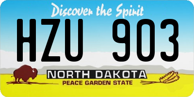 ND license plate HZU903