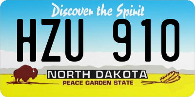 ND license plate HZU910