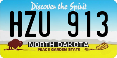 ND license plate HZU913