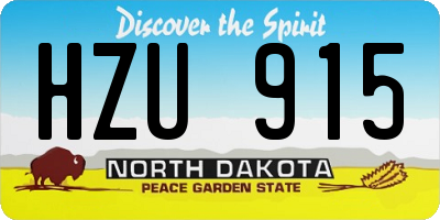 ND license plate HZU915