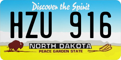ND license plate HZU916