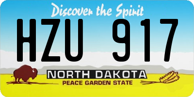 ND license plate HZU917