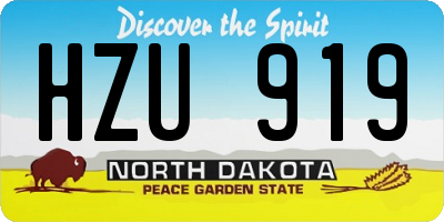 ND license plate HZU919