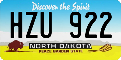 ND license plate HZU922
