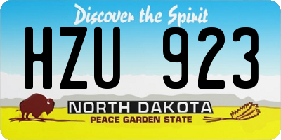ND license plate HZU923