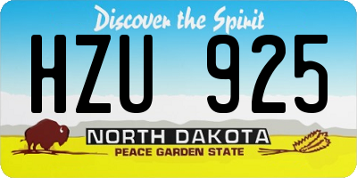ND license plate HZU925