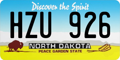 ND license plate HZU926