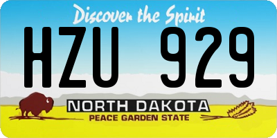 ND license plate HZU929