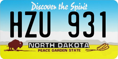 ND license plate HZU931