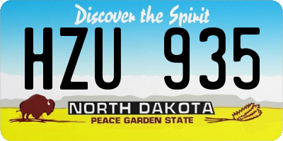 ND license plate HZU935
