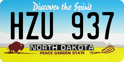 ND license plate HZU937