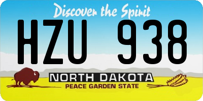 ND license plate HZU938