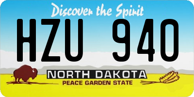 ND license plate HZU940