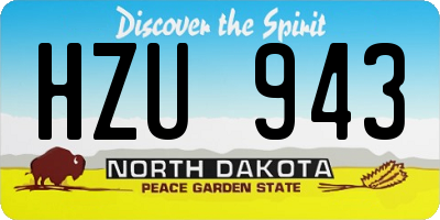 ND license plate HZU943