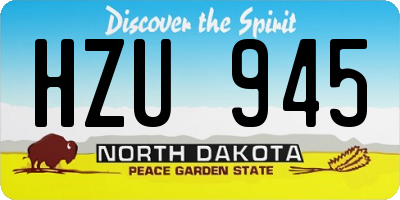 ND license plate HZU945