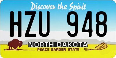ND license plate HZU948