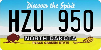 ND license plate HZU950