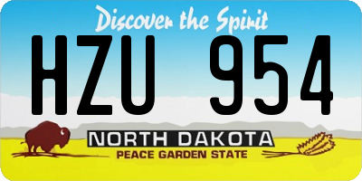 ND license plate HZU954
