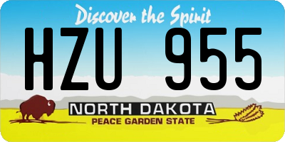ND license plate HZU955