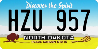 ND license plate HZU957